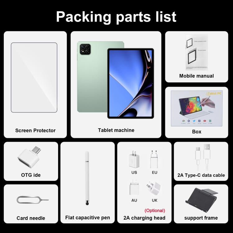 Pad 7 Pro 10.1 inch 4G LTE Tablet PC, 4GB+32GB, Android 10 MTK6755 Octa Core, EU Plug, EU Plug