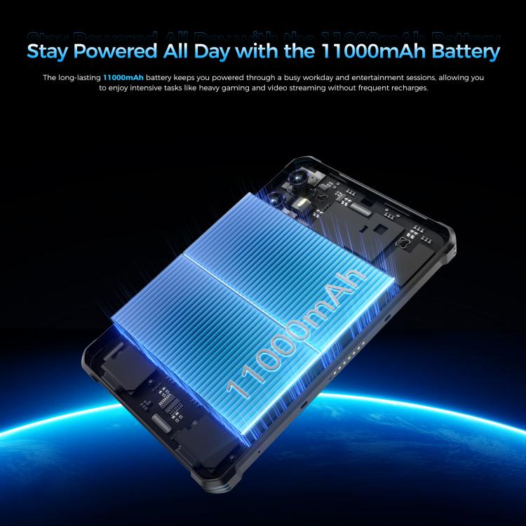 OUKITEL RT3 Plus 4G Network IP68/IP69K Rugged Tablet, 4GB+128GB, 8.0 inch Android 15 MediaTek G81 Octa-Core Support Dual SIM, EU Plug, RT3 Plus 4GB+128GB