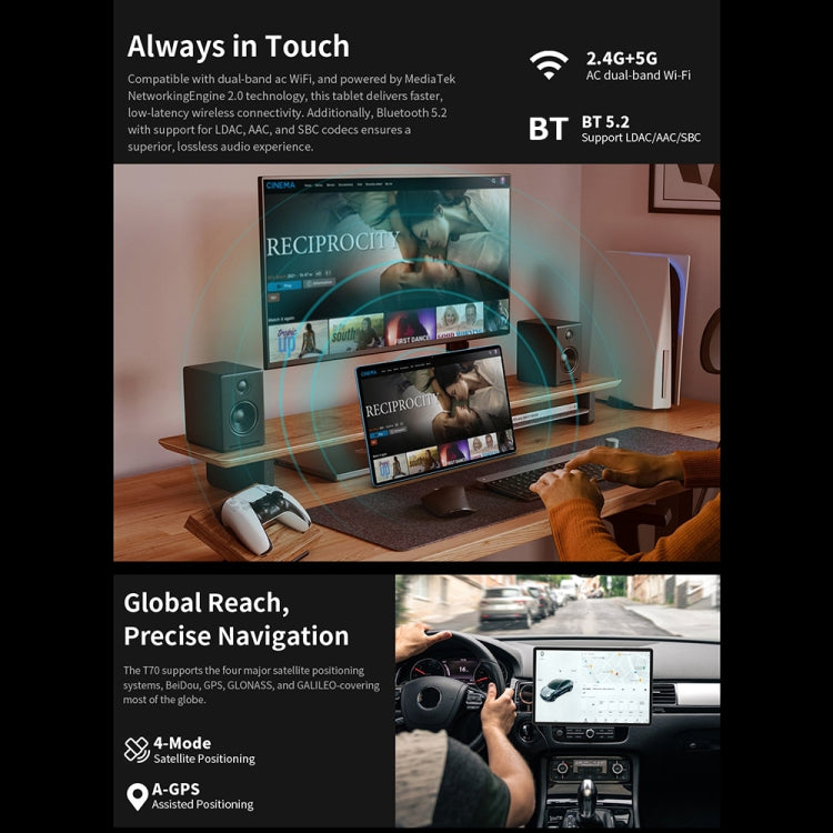 Teclast T70 4G LTE Tablet PC, 8GB+256GB, 14 inch Android 14 MediaTek Helio G99 Octa Core, Support Dual SIM, T70