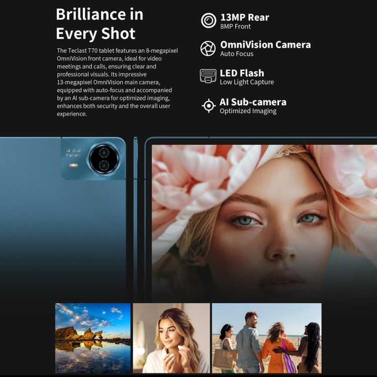 Teclast T70 4G LTE Tablet PC, 8GB+256GB, 14 inch Android 14 MediaTek Helio G99 Octa Core, Support Dual SIM, T70