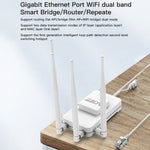 جسر لاسلكي VONETS VAR1200-H بسرعة 1200Mbps مع هوائيات خارجية مكرّر واي فاي ثنائي النطاق، مع 4 هوائيات + مجموعة محول تيار مستمر، VAR1200-H مع 4 هوائيات + مجموعة محول تيار مستمر