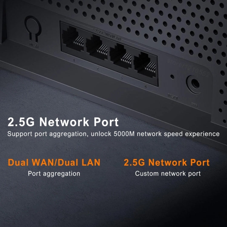 راوتر شاومي BE6500 واي فاي 7 تردد 2.4GHz و5.0GHz ثنائي النطاق رباعي النواة منفذ 2.5G، قابس أمريكي، BE6500