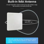 قارئ مدمج بتقنية RFID UHF لمسافة طويلة مع هوائي 9dBi وشريحة E710، الطراز: إضافة شبكة 4G، إضافة شبكة 4G