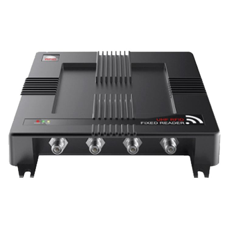 قارئ / كاتب RFID بأربعة قنوات مع وحدة Impinj E710، قارئ صناعي ثابت طويل المدى UHF لإدارة المستودعات، قارئ RFID بأربعة قنوات