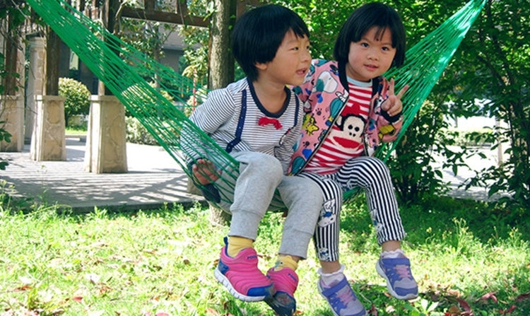 Outdoor Color Mesh Hammock, 2PCS Green, 2PCS Dark Blue Section, 2PCS Red Section, 2PCS Orange Section