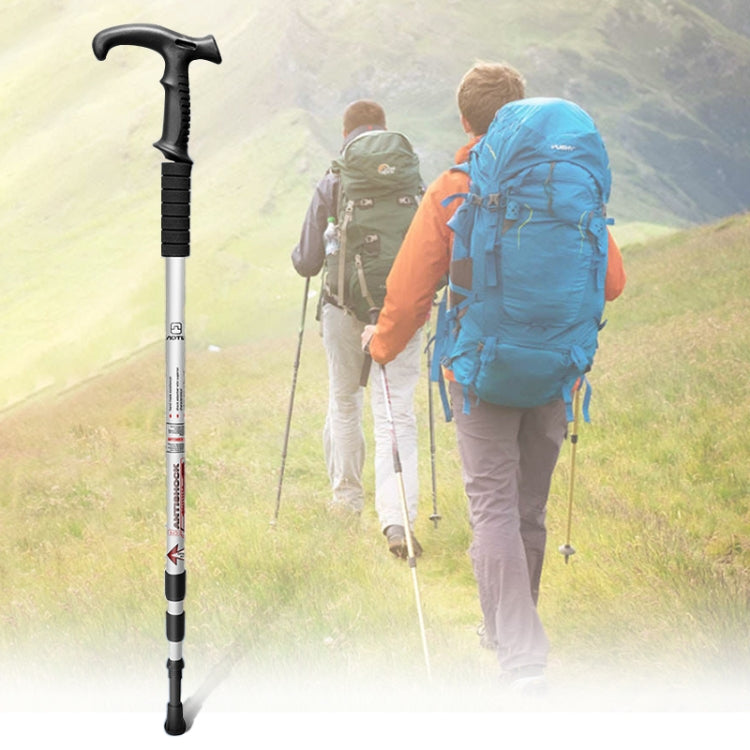 132cm Telescopic Outdoor Three-section Trekking Pole, Blue#132cm, Silver#132cm, Black#132cm, Red#132cm