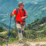 132cm Telescopic Outdoor Three-section Trekking Pole, Blue#132cm, Silver#132cm, Black#132cm, Red#132cm