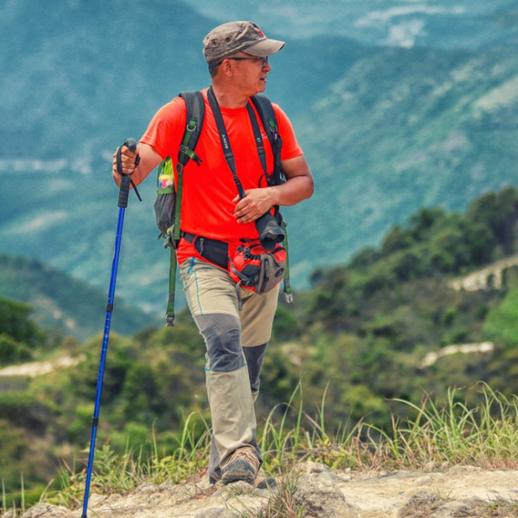 132cm Telescopic Outdoor Three-section Trekking Pole, Blue#132cm, Silver#132cm, Black#132cm, Red#132cm