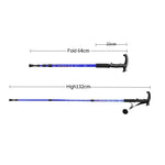 132cm Telescopic Outdoor Three-section Trekking Pole, Blue#132cm, Silver#132cm, Black#132cm, Red#132cm