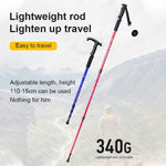 132cm Telescopic Outdoor Three-section Trekking Pole, Blue#132cm, Silver#132cm, Black#132cm, Red#132cm