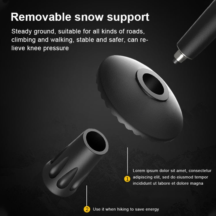 132cm Telescopic Outdoor Three-section Trekking Pole, Blue#132cm, Silver#132cm, Black#132cm, Red#132cm