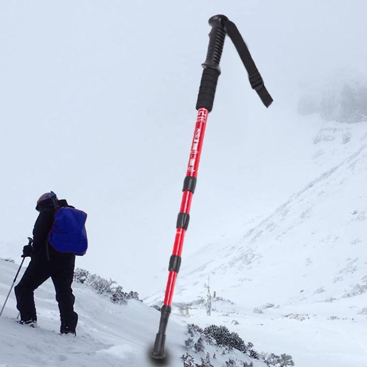 105cm Mountaineering Four Straight Shank Cane, Purple#105cm, Red#105cm, Blue#105cm, Silver#105cm, Black#105cm