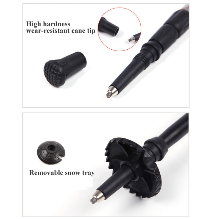 105cm Mountaineering Four Straight Shank Cane, Purple#105cm, Red#105cm, Blue#105cm, Silver#105cm, Black#105cm