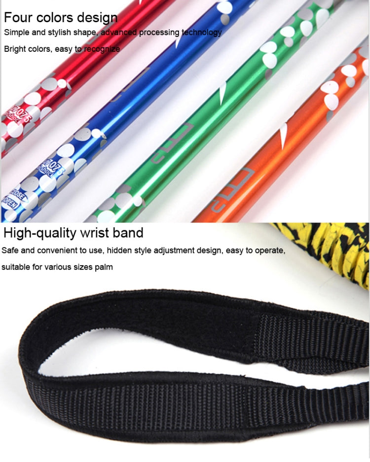 135cm Adjustable Portable Height Outdoor Aluminum Trekking Poles, Orange#135cm, Red#135cm, Green#135cm, Blue#135cm