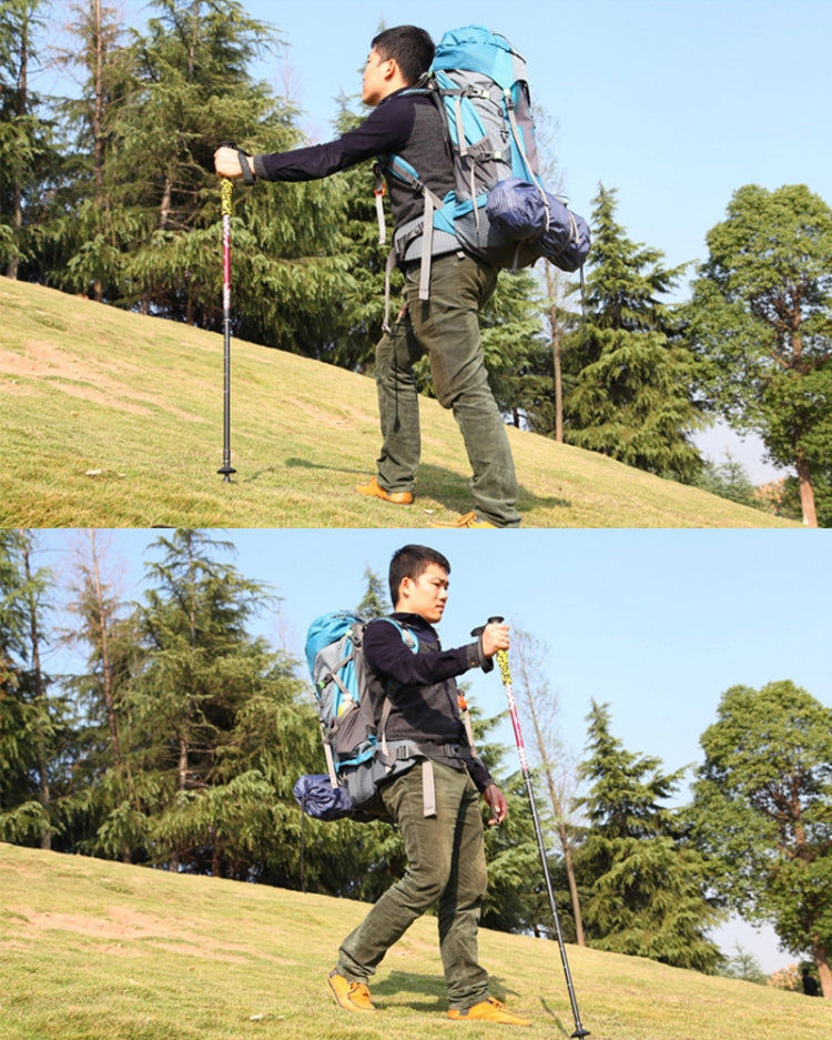 135cm Adjustable Portable Height Outdoor Aluminum Trekking Poles, Orange#135cm, Red#135cm, Green#135cm, Blue#135cm
