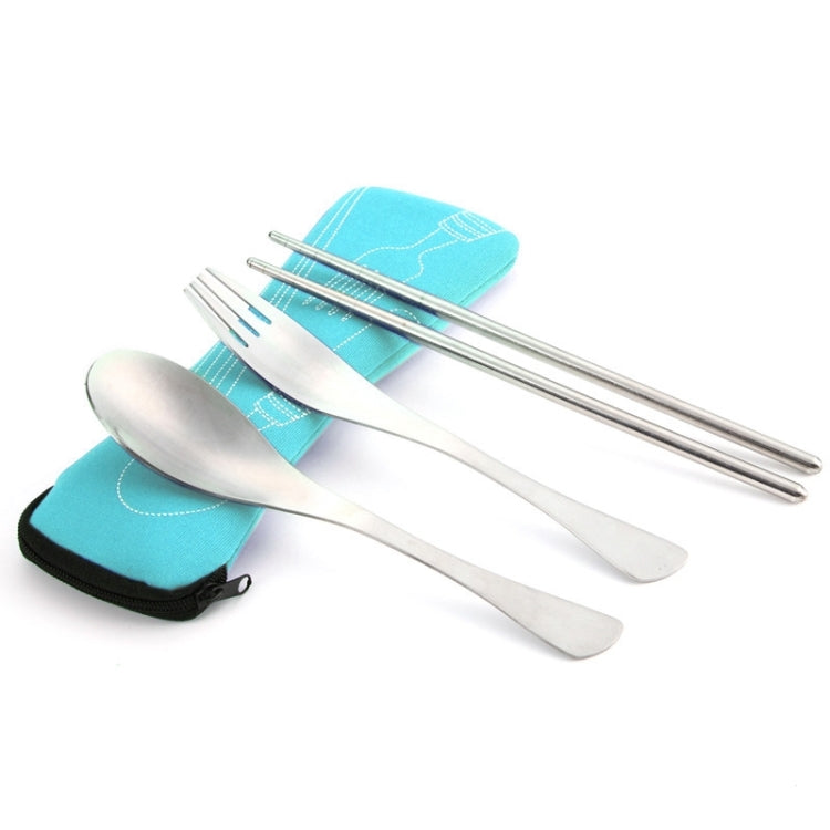 Three-Piece Outdoor Cutlery, Fluorescent green, Orange, Purple, Big Red, Light blue, Dark blue, Rose Red, Grass green