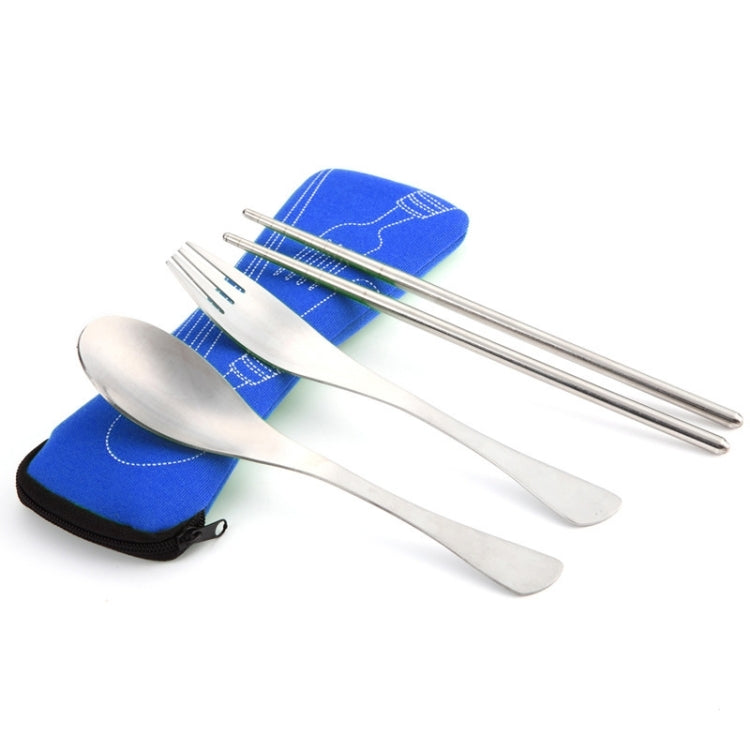 Three-Piece Outdoor Cutlery, Fluorescent green, Orange, Purple, Big Red, Light blue, Dark blue, Rose Red, Grass green
