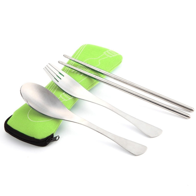 Three-Piece Outdoor Cutlery, Fluorescent green, Orange, Purple, Big Red, Light blue, Dark blue, Rose Red, Grass green