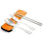 Three-Piece Outdoor Cutlery, Fluorescent green, Orange, Purple, Big Red, Light blue, Dark blue, Rose Red, Grass green