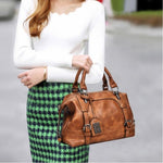 Fashion Casual Retro Oil PU Shoulder Bag Ladies Handbag Messenger Bag