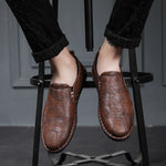 Casual Breathable Round Head Leather Shoes for Men, 43