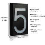 0.36W Solar Powered Wall Mount 6 LEDs Lighting Doorplate Lamp House Number Porch Lights with Solar Pannel(1), -1.0, -2.0, -3.0, -4.0, -5.0, -6.0, -7.0, -8.0, -9.0, 0.0