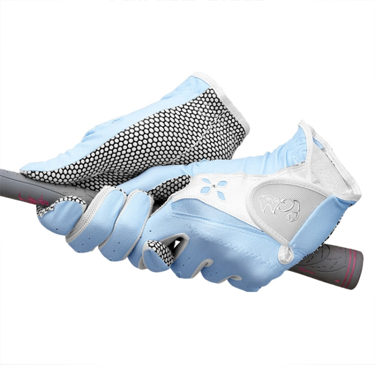 PGM One Pair Golf Non-Slip PU Leather Gloves for Women (Color:Yellow Size:21), 18, 19, 21, 17, 20