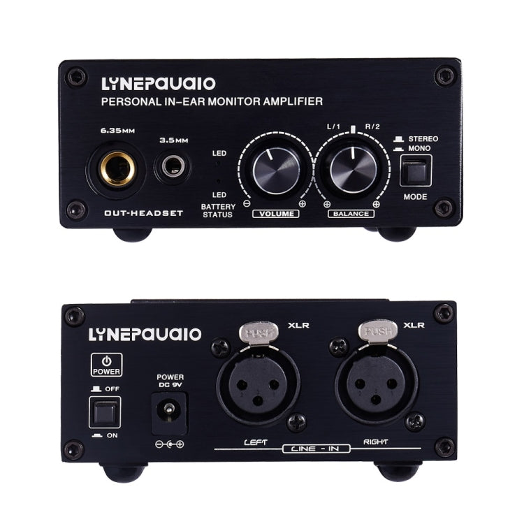 LINEPAUDIO B982 Power Amplifier Instrument Drummer Earphone Monitor Signal Amplifier, Dual XLR Input, B982