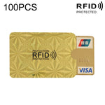 100pcs Aluminum Foil RFID Blocking Credit Card ID Bank Card Case Card Holder Cover, Size: 9 x 6.3cm
