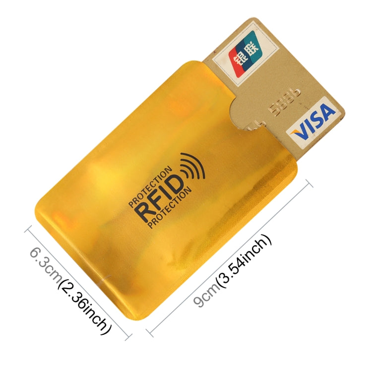 100pcs Aluminum Foil RFID Blocking Credit Card ID Bank Card Case Card Holder Cover, Size: 9 x 6.3cm