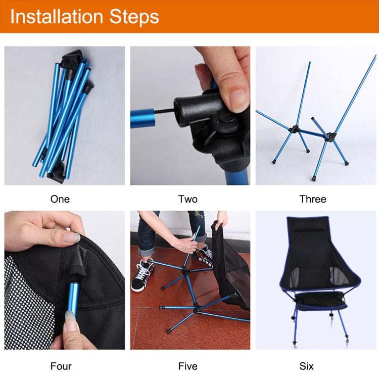 Outdoor Portable Folding Camping Chair Light Fishing Beach Chair Aviation Aluminum Alloy Backrest Recliner, Camping Chair(blue), Camping Chair(green), Camping Chair(orange), Camping Chair(red)