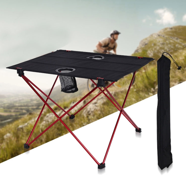 Outdoor Camping Portable Light Folding Table Oxford Cloth Aviation Aluminum Picnic Barbecue Table, Outdoor Barbecue Table(red)