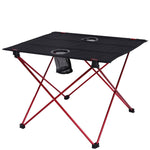 Outdoor Camping Portable Light Folding Table Oxford Cloth Aviation Aluminum Picnic Barbecue Table, Outdoor Barbecue Table(red)