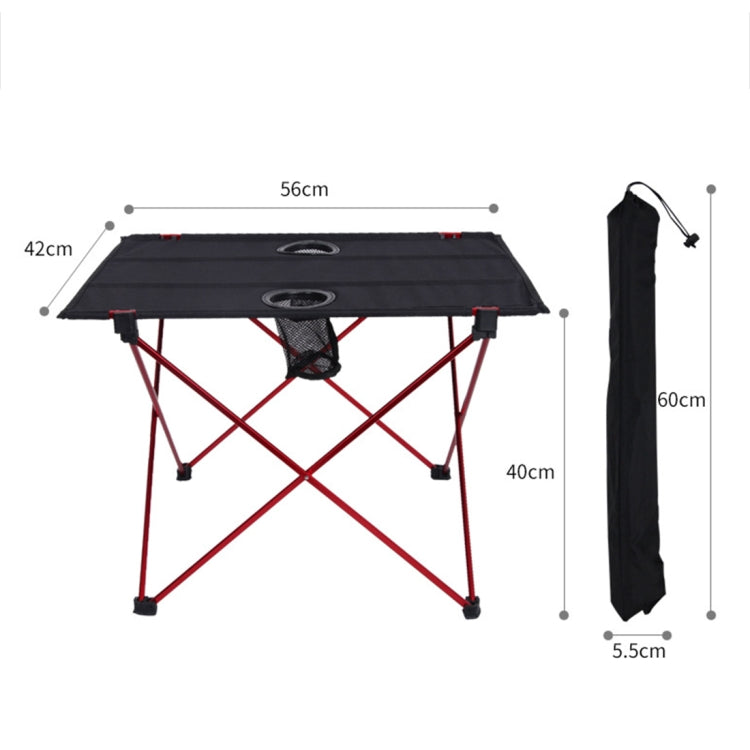 Outdoor Camping Portable Light Folding Table Oxford Cloth Aviation Aluminum Picnic Barbecue Table, Outdoor Barbecue Table(red)