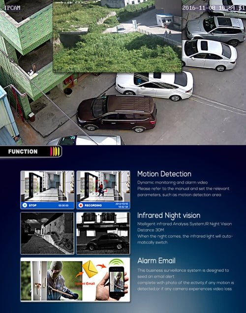 A2B5 720P 1.0 Mega Pixel 2 x Bullet AHD Cameras AHD DVR Kit, Support Night Vision / Motion Detection, IR Distance: 20m - Trustpick