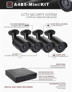 A4B5 - Mini 4 Channel 720P 1.0 Mega Pixel 4 x Bullet AHD Cameras AHD DVR Kit, Support Night Vision / Motion Detection, IR Distance: 20m - Trustpick