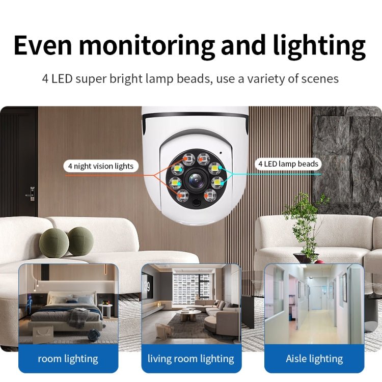 A6 2MP HD Light Bulb WiFi Camera Support Motion Detection/Two - way Audio/Night Vision/TF Card - Trustpick