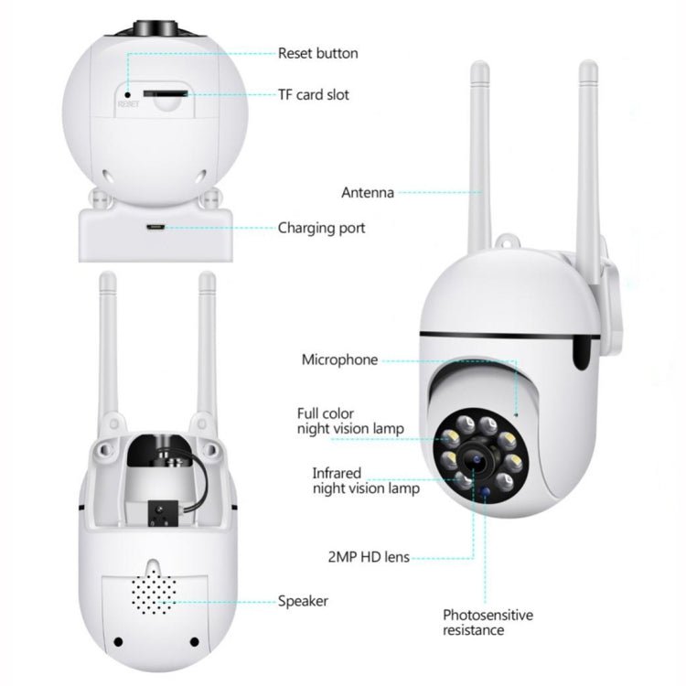 A7 1080P HD Wireless WiFi Smart Surveillance Camera Support Night Vision / Two Way Audio - Trustpick