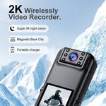A82 IR Night Vision Rotating Lens 2K HD Video WiFi Recorder with Back Clip - Trustpick