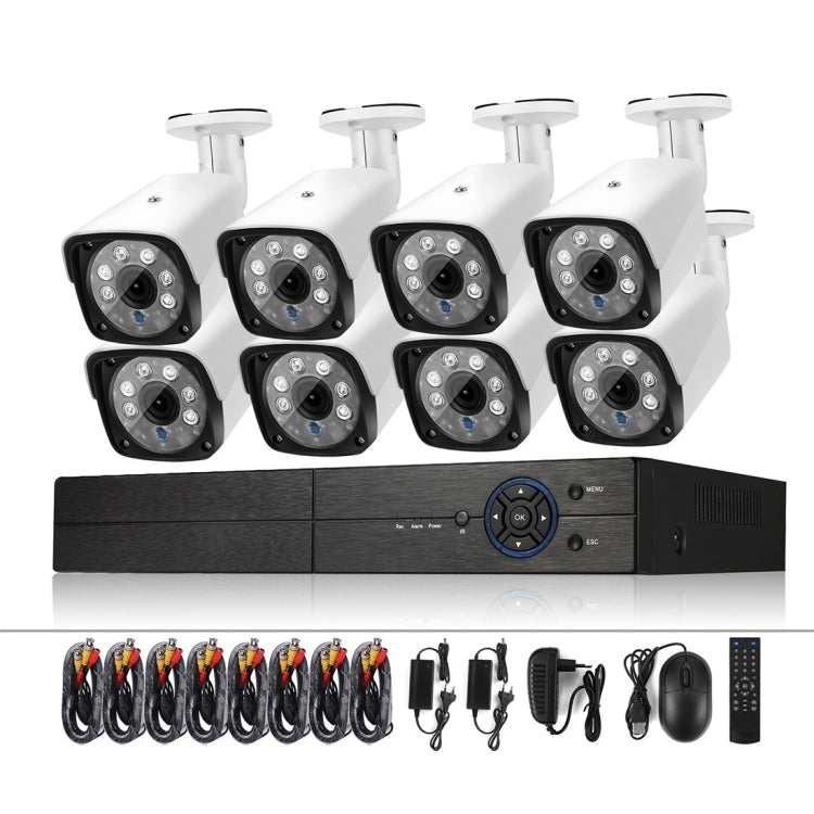 A8B3 / Kit 8CH 1080N Surveillance DVR System and 720P 1.0MP HD Weatherproof Bullet Camera, Support Infrared Night Vision & P2P & Phone Remote Monitor - Trustpick