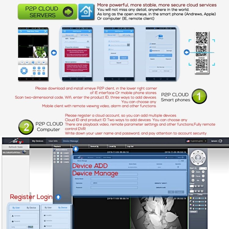 A8B3/Kit 2MP 8CH 1080P CCTV Security Camera System AHD DVR Surveillance Kit, Support Night Vision / Motion Detection - Trustpick