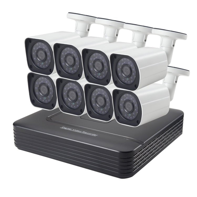 A8B6 8Ch Bullet IP Camera NVR Kit, Support Night Vision / Motion Detection, IR Distance: 15m - Trustpick