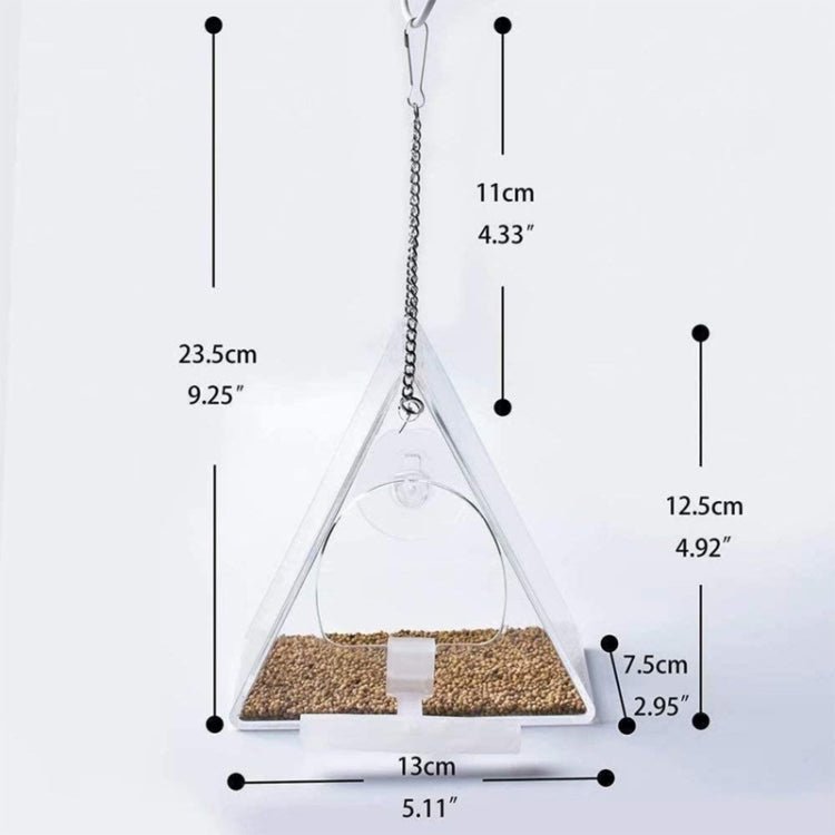 Acrylic Bird Cage Transparent Pet Box Triangle Bird Feeder - Trustpick