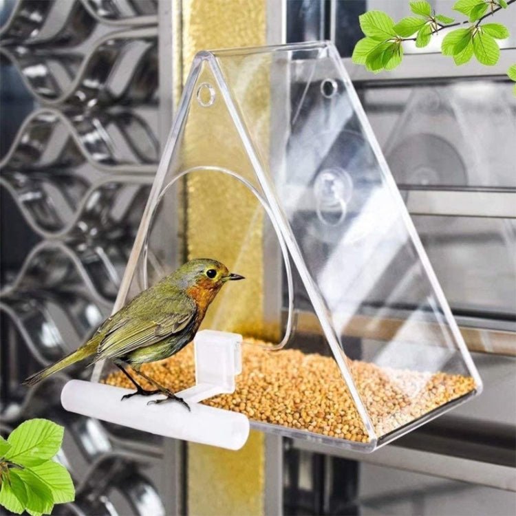 Acrylic Bird Cage Transparent Pet Box Triangle Bird Feeder - Trustpick