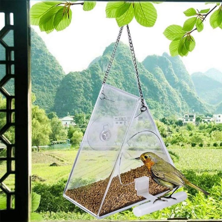 Acrylic Bird Cage Transparent Pet Box Triangle Bird Feeder - Trustpick
