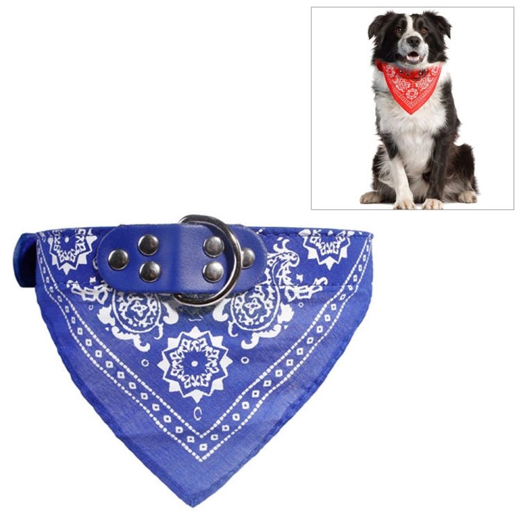 Adjustable Dog Bandana Leather Printed Soft Scarf Collar Neckerchief for Puppy Pet - Trustpick