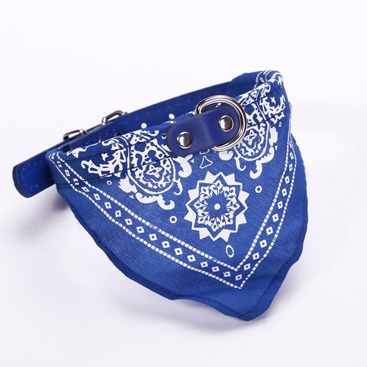 Adjustable Dog Bandana Leather Printed Soft Scarf Collar Neckerchief for Puppy Pet - Trustpick