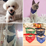 Adjustable Dog Bandana Leather Printed Soft Scarf Collar Neckerchief for Puppy Pet - Trustpick