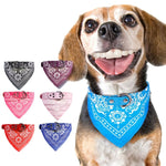 Adjustable Dog Bandana Leather Printed Soft Scarf Collar Neckerchief for Puppy Pet - Trustpick