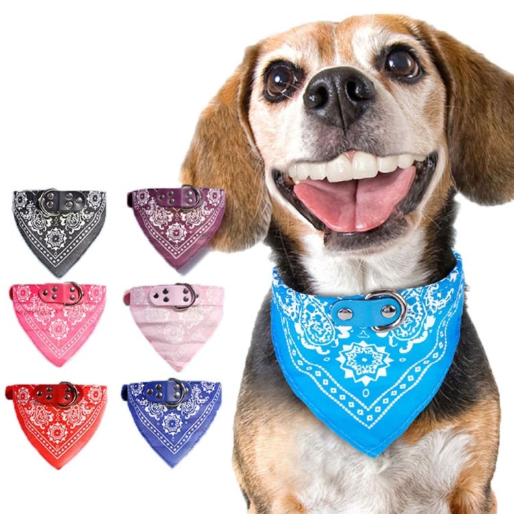 Adjustable Dog Bandana Leather Printed Soft Scarf Collar Neckerchief for Puppy Pet - Trustpick
